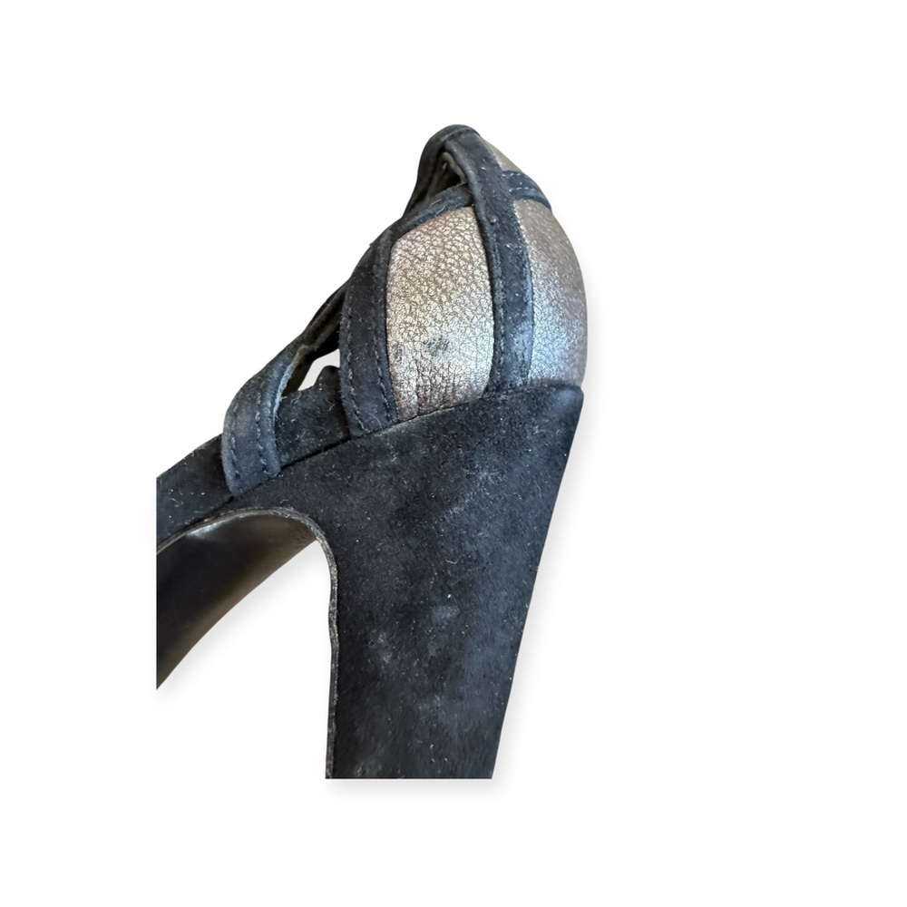 Prada Black Cutout Heels Size 37.5 US 7.5 Strappy Designer Pumps heel length 4" - Picture 7 of 12